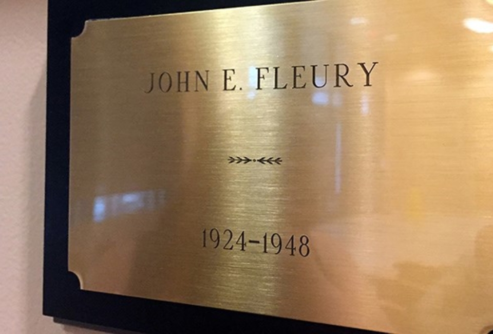 Fleury name plate