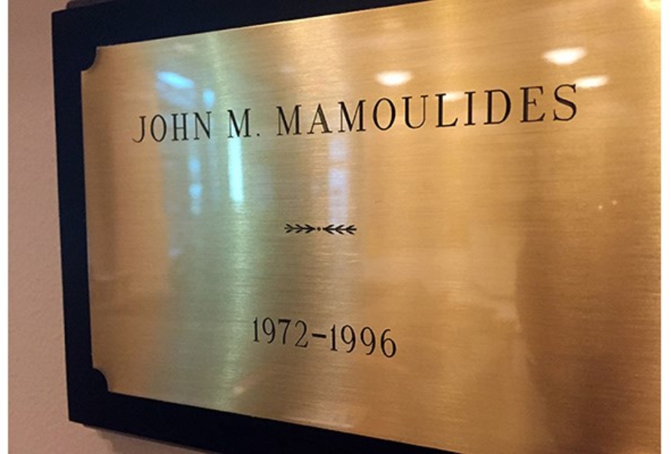 Mamoulides name plate